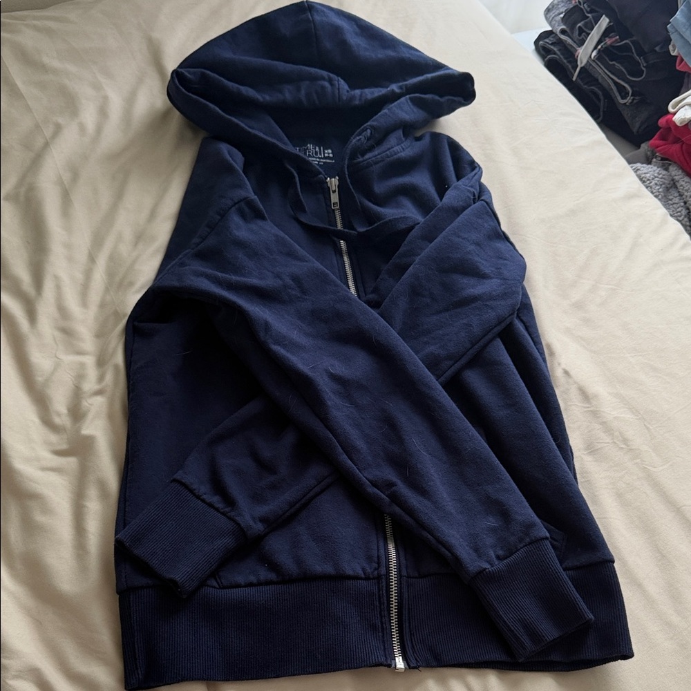 Time and Tru Dark Blue Fleece Hoodie